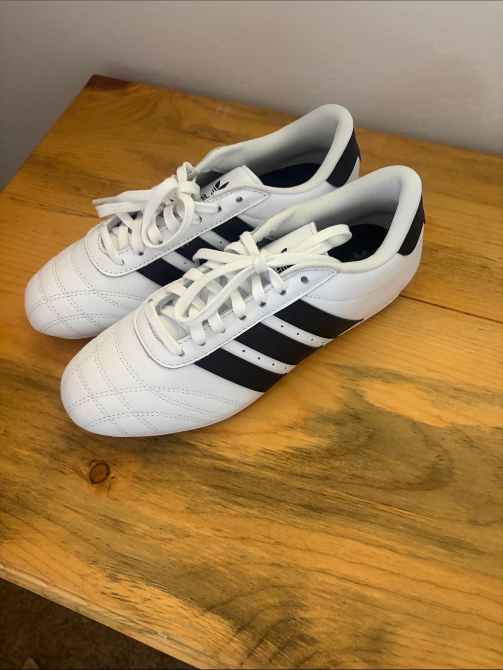 adidas White Sneakers with Black Three-Stripes - Picture 2 of 5